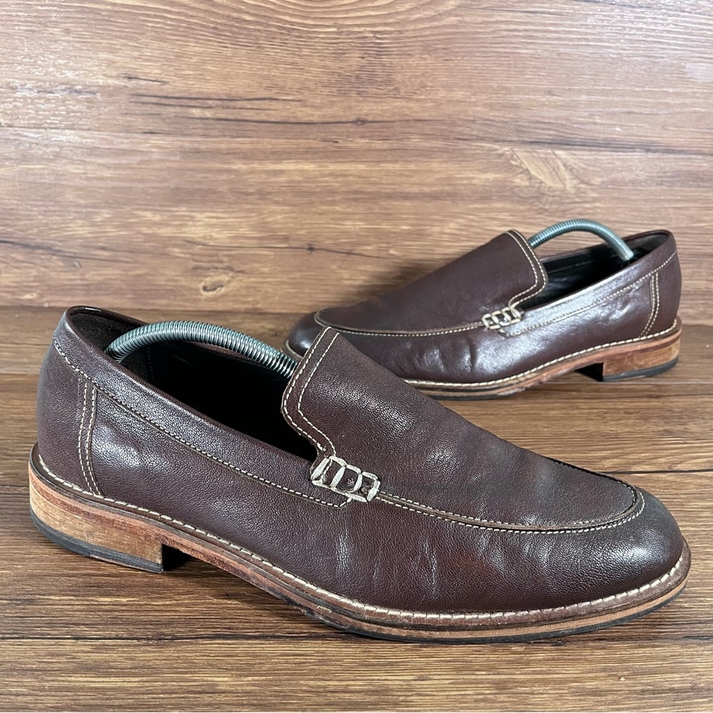 COLE HAAN Brown Leather Slip-On Loafers Dress Shoes Men’s Size 11